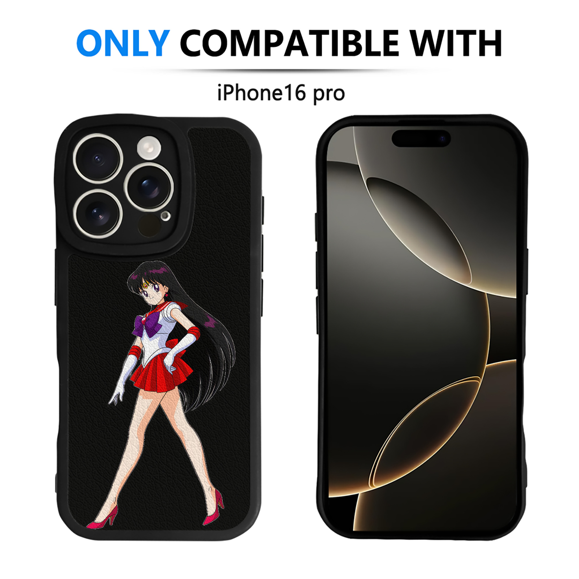 （画像用） 美少女戦士セーラームーン 火野レイ ひの レイ Sailor Moon Hino Rei （セーラーマーズ,Sailor Mars） 【iPhone 16シリーズ対応】シリコンスマホケース（レザー調） 材質：シリコン